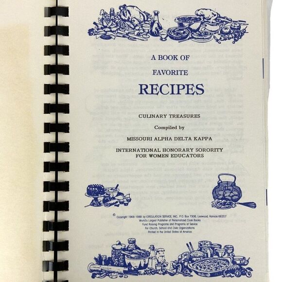 Missouri Alpha Delta Kappa ADK Cookbook Culinary Treasures Women Educators 1988 - Picture 4 of 11